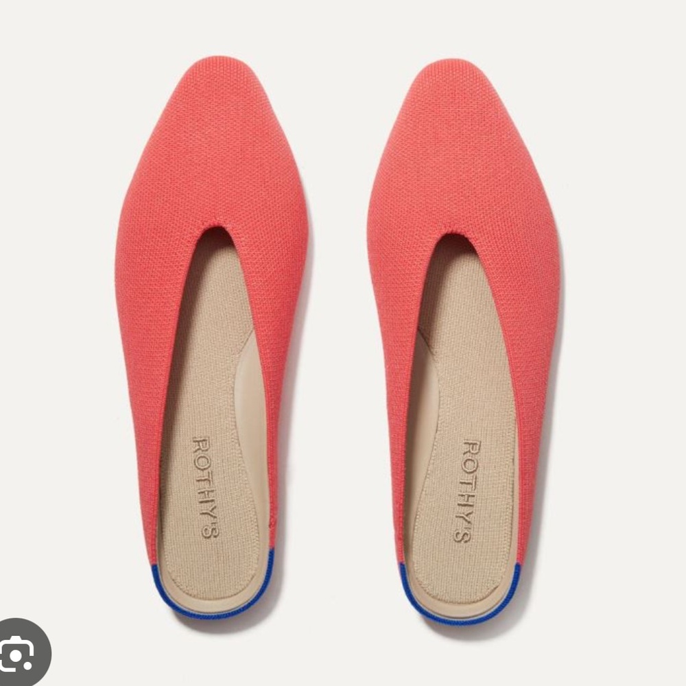 Rothy’s The Almond Demi in Melon Mules Flat Slip On